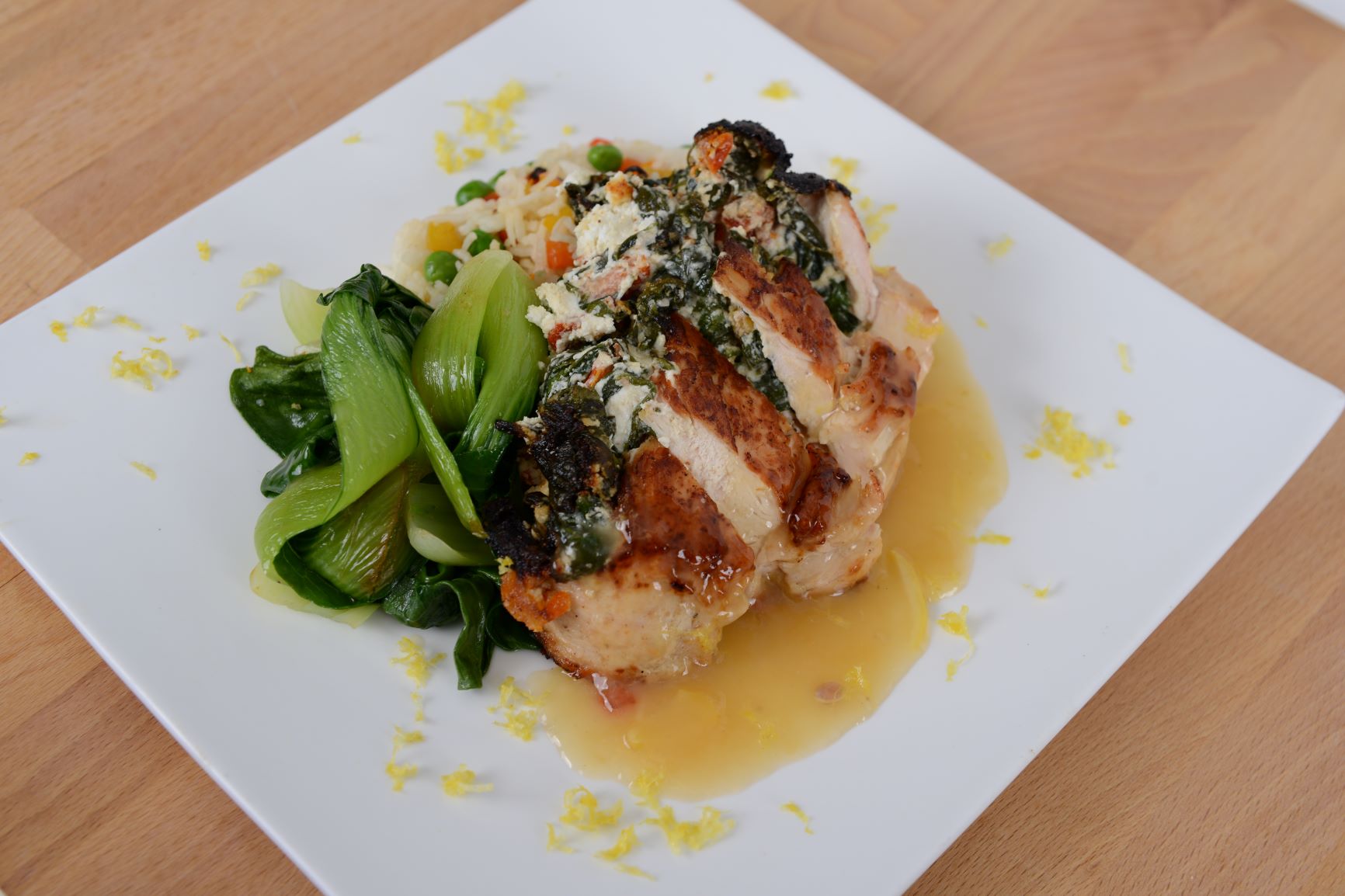 Stuffed Chicken Florentine w/ Lemon Veloute Sauce