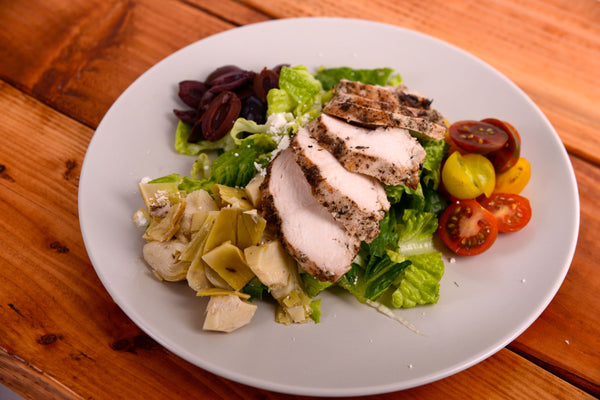 Mediterranean Salad w/ Chicken Breast or Salmon (Monday 9/21 Delivery)
